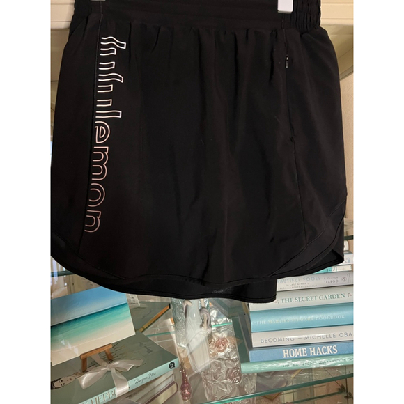 Lululemon Pants - NWOT Lululemon Black Athletic Shorts Size S (6) with Rose Gold Pink Logo